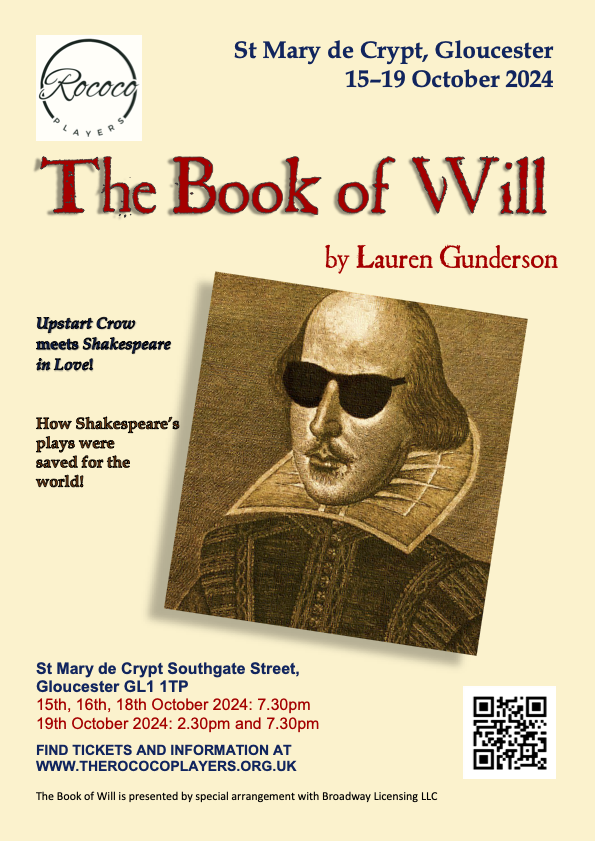 Poster for the Rococo Players production of The Book of Will